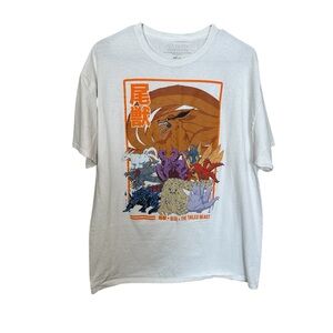 Naruto Shippuden Biju The Tailed Beast White Graphic Tee XL